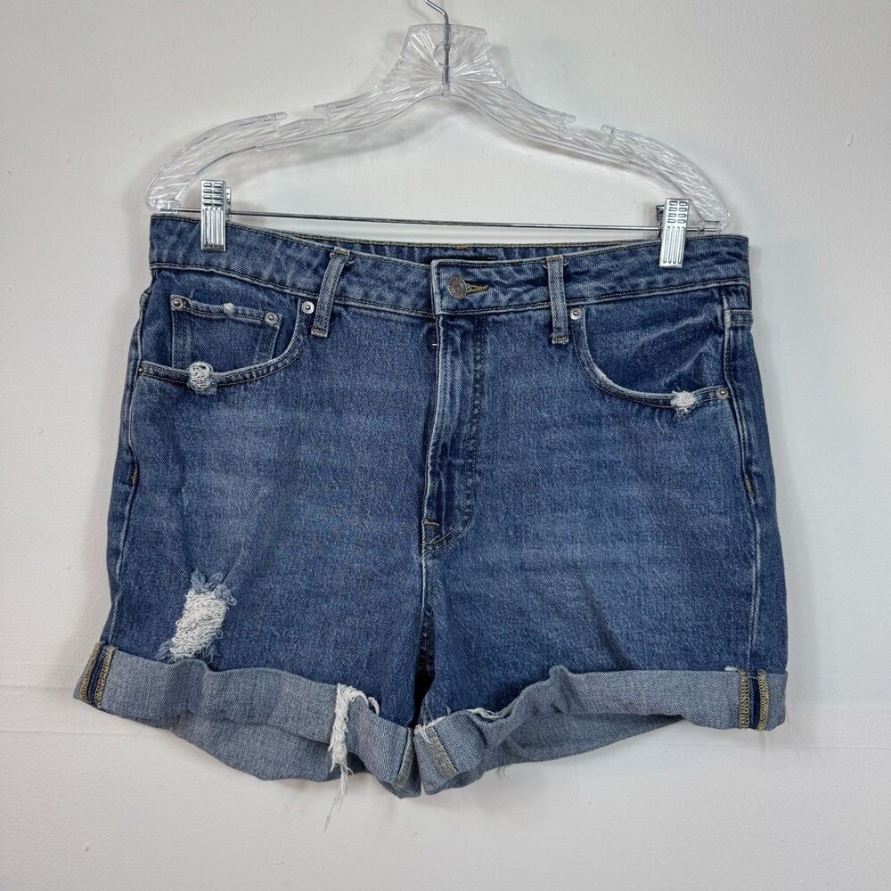 Free Assembly Jean Shorts Women's Size 14 Distressed Rolled Cuff